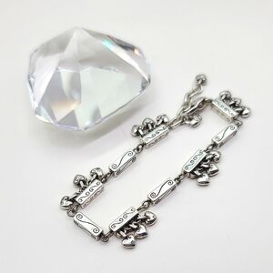 $42 Brighton "Dancing Hearts" Long Bali Beads Bracelet w Multiple Heart Charms!